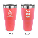 Happy Thanksgiving 30 oz Stainless Steel Tumbler - Coral - Double Sided (Personalized)