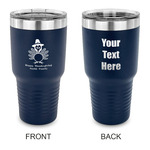 Happy Thanksgiving 30 oz Stainless Steel Tumbler - Navy - Double Sided (Personalized)
