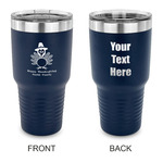 Happy Thanksgiving 30 oz Stainless Steel Tumbler - Navy - Double Sided (Personalized)