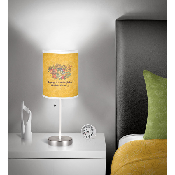 Happy Thanksgiving 7 inch drum lamp shade - in room