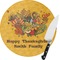 Happy Thanksgiving 8 Inch Small Glass Cutting Board