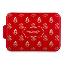 Happy Thanksgiving Aluminum Baking Pan with Red Lid (Personalized)