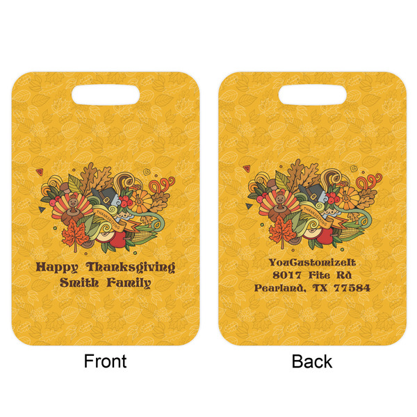 Happy Thanksgiving Aluminum Luggage Tag (Front + Back)