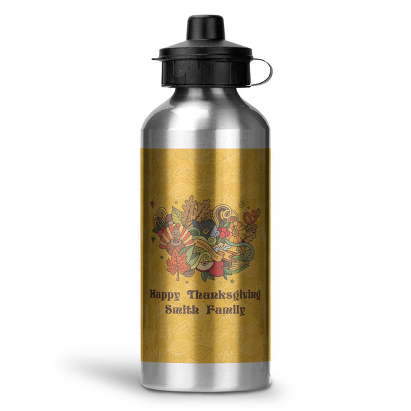 Custom Happy Thanksgiving Water Bottles - 20 oz - Aluminum (Personalized)