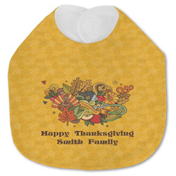 Happy Thanksgiving Jersey Knit Baby Bib w/ Name or Text
