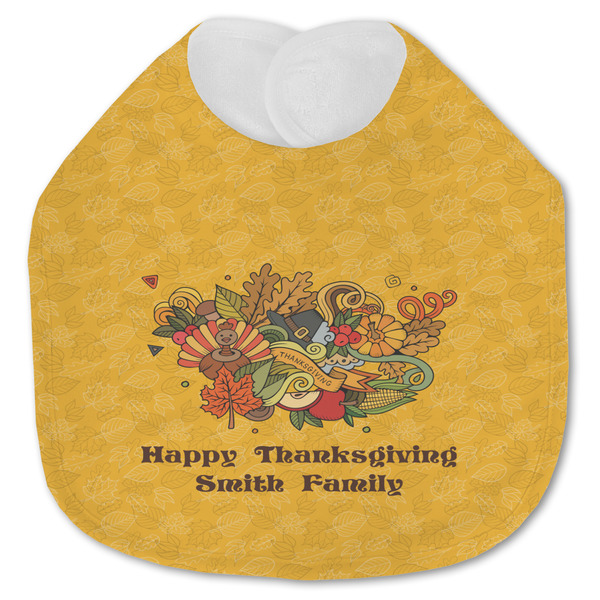 Custom Happy Thanksgiving Jersey Knit Baby Bib w/ Name or Text