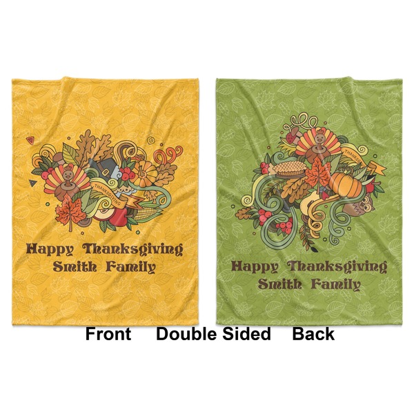 Happy Thanksgiving Baby Blanket (Double Sided - Printed Front and Back)