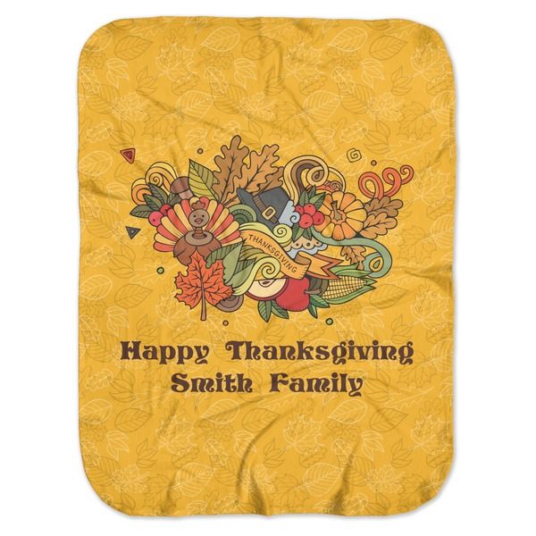 Custom Happy Thanksgiving Baby Swaddling Blanket (Personalized)