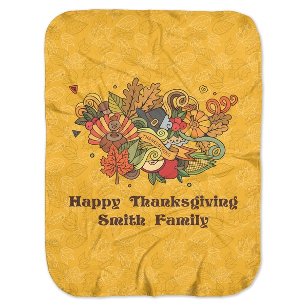 Custom Happy Thanksgiving Baby Swaddling Blanket (Personalized)