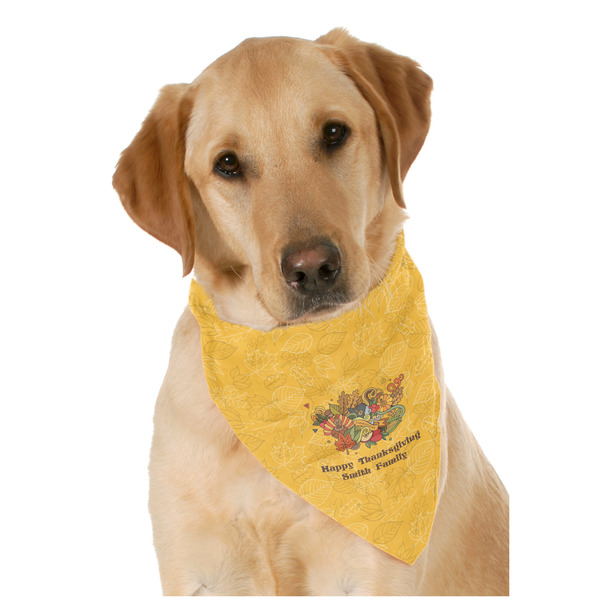 Custom Happy Thanksgiving Dog Bandana Scarf w/ Name or Text