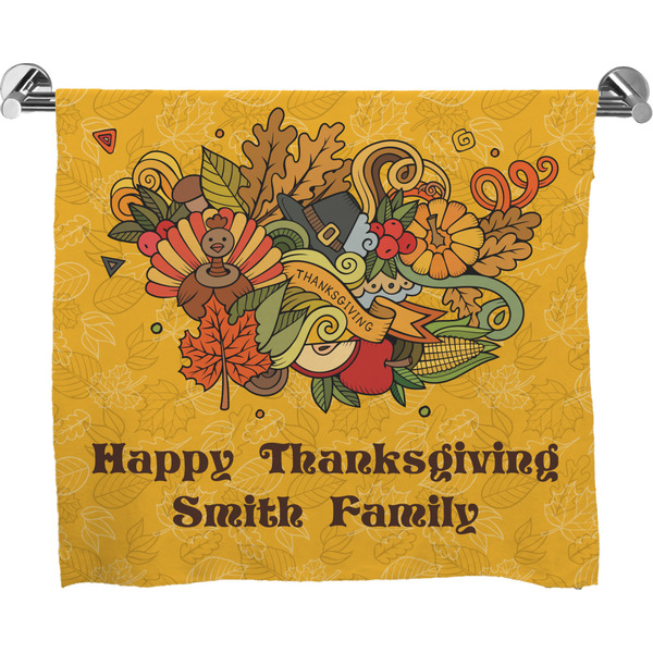 Custom Happy Thanksgiving Bath Towel (Personalized)