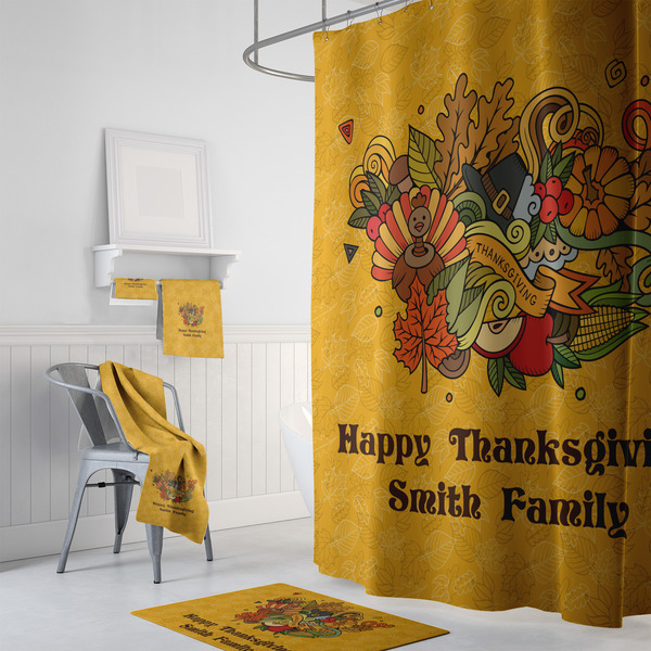 Happy Thanksgiving Bath Towel Sets - 3-piece - In Context