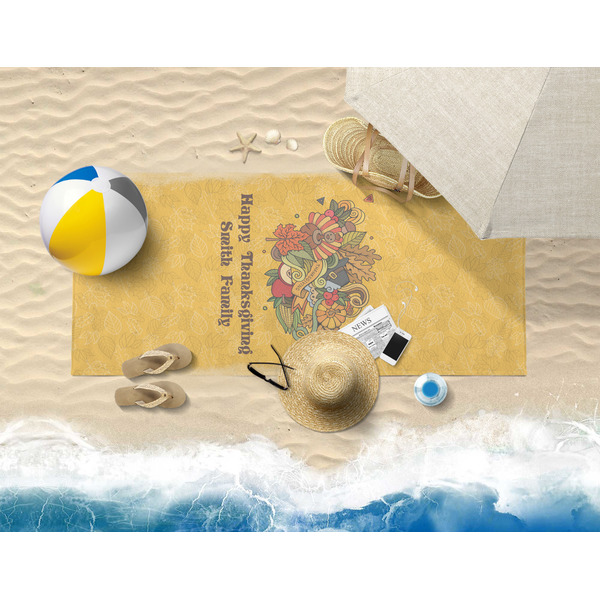 Happy Thanksgiving Beach Towel Lifestyle