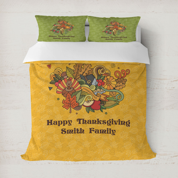 Custom Happy Thanksgiving Duvet Cover (Personalized)