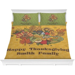 Happy Thanksgiving Comforter Set - King (Personalized)