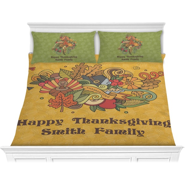 Custom Happy Thanksgiving Comforter Set - King (Personalized)