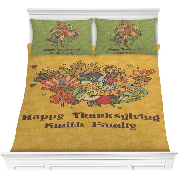 Custom Happy Thanksgiving Comforter Set - Full / Queen (Personalized)