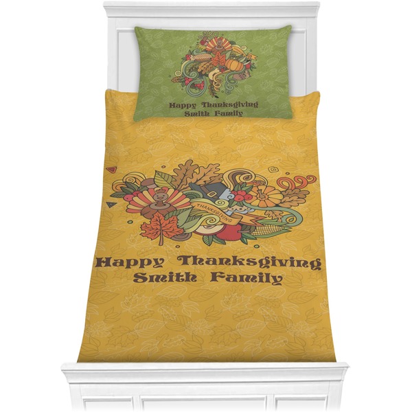 Custom Happy Thanksgiving Comforter Set - Twin XL (Personalized)