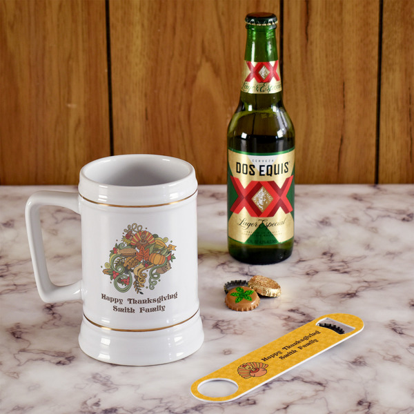 Happy Thanksgiving Beer Stein - In Context