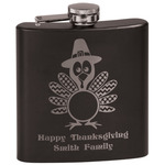 Happy Thanksgiving Black Flask Set (Personalized)
