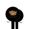 Happy Thanksgiving Black Plastic 4" Food Pick - Round - Single Sided - Front & Back
