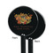 Happy Thanksgiving Black Plastic 5.5" Stir Stick - Single Sided - Round - Front & Back