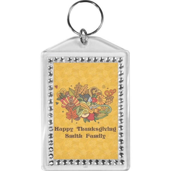Custom Happy Thanksgiving Bling Keychain (Personalized)