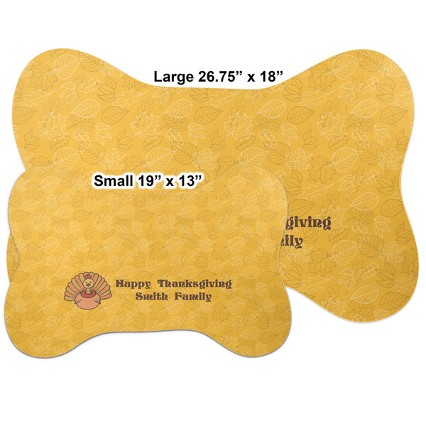 Happy Thanksgiving Bone Shaped Mat Comparison