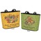 Happy Thanksgiving Bucket Totes w/ Genuine Leather Trim - Regular - Front and Back - Apvl