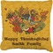 Happy Thanksgiving Faux-Linen Throw Pillow 18" (Personalized)