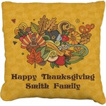 Happy Thanksgiving Faux-Linen Throw Pillow 26" (Personalized)
