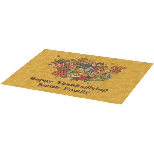 Happy Thanksgiving Burlap Placemat (Angle View)