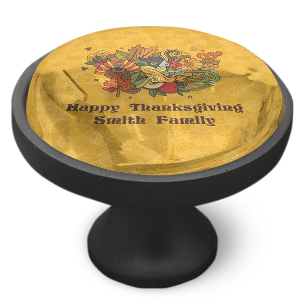 Happy Thanksgiving Cabinet Knob - Black - Side