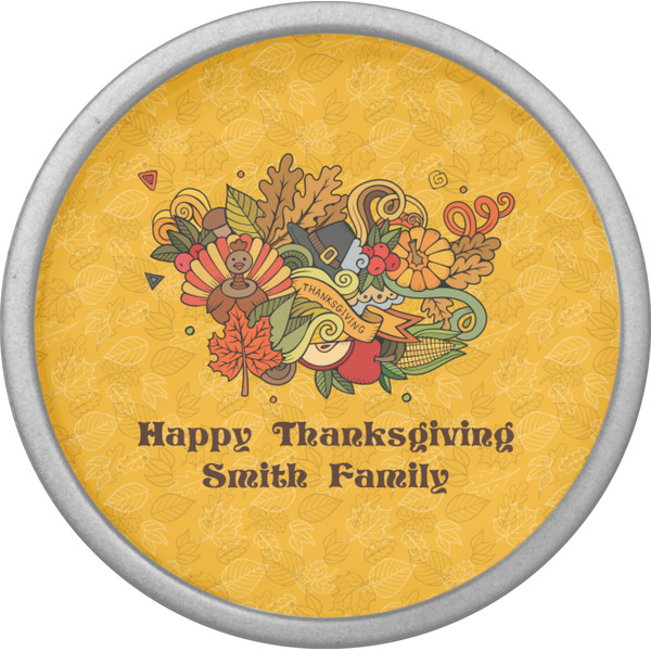 Happy Thanksgiving Cabinet Knob - Nickel - Front