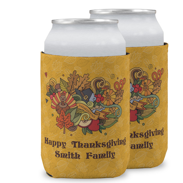 Custom Happy Thanksgiving Can Cooler (12 oz) w/ Name or Text