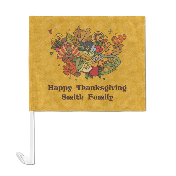Happy Thanksgiving Car Flag - Large - FRONT