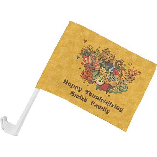 Custom Happy Thanksgiving Car Flag - Small w/ Name or Text