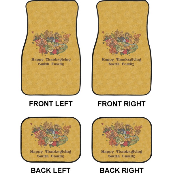 Happy Thanksgiving Car Floor Mats Set (2F + 2B)