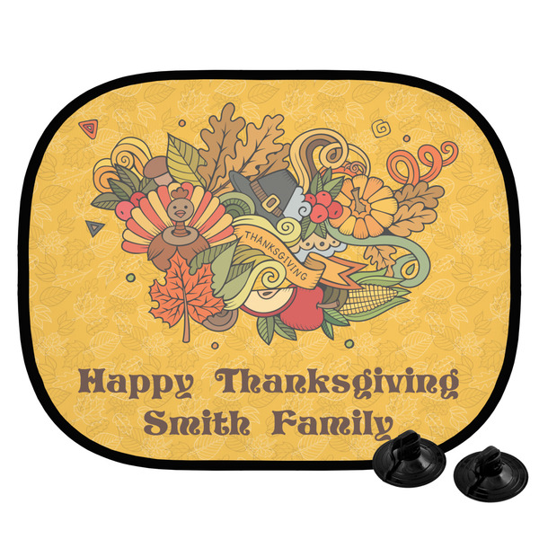 Custom Happy Thanksgiving Car Side Window Sun Shade (Personalized)