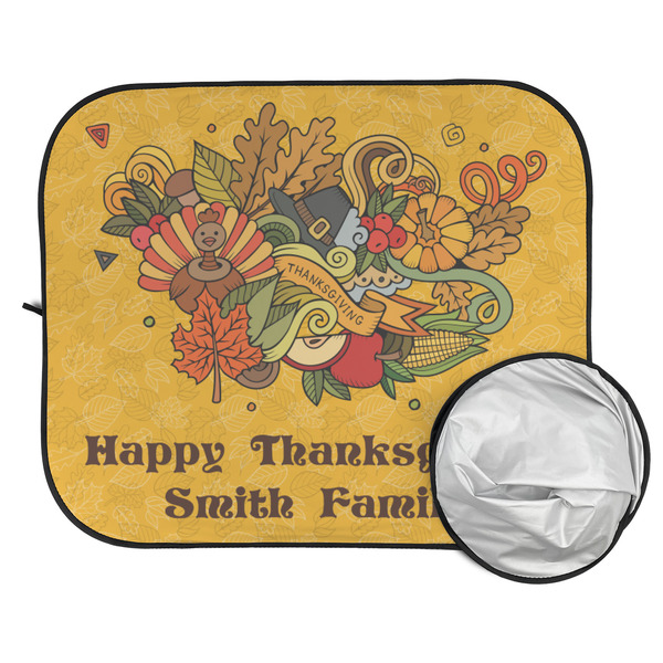 Happy Thanksgiving Car Sun Shades - FOLDED & UNFOLDED