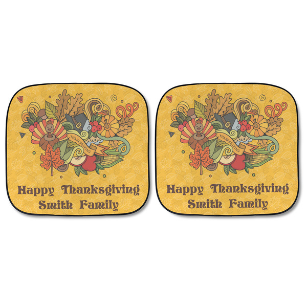 Happy Thanksgiving Car Sun Shades - FRONT