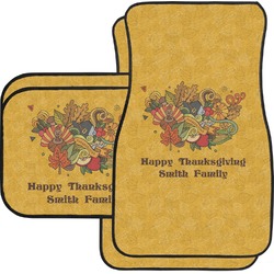 Happy Thanksgiving Car Floor Mats Set - 2 Front & 2 Back (Personalized)