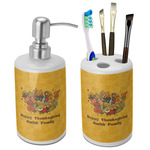 Happy Thanksgiving Ceramic Bathroom Accessories Set (Personalized)