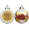 Happy Thanksgiving Ceramic Christmas Ornament - Poinsettias (APPROVAL)