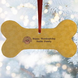 Happy Thanksgiving Ceramic Dog Ornament w/ Name or Text