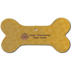Happy Thanksgiving Ceramic Dog Ornament - Front w/ Name or Text