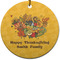 Happy Thanksgiving Ceramic Flat Ornament - Circle (Front)