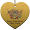 Happy Thanksgiving Ceramic Flat Ornament - Heart (Front)