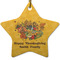 Happy Thanksgiving Ceramic Flat Ornament - Star (Front)