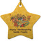 Happy Thanksgiving Star Ceramic Ornament w/ Name or Text